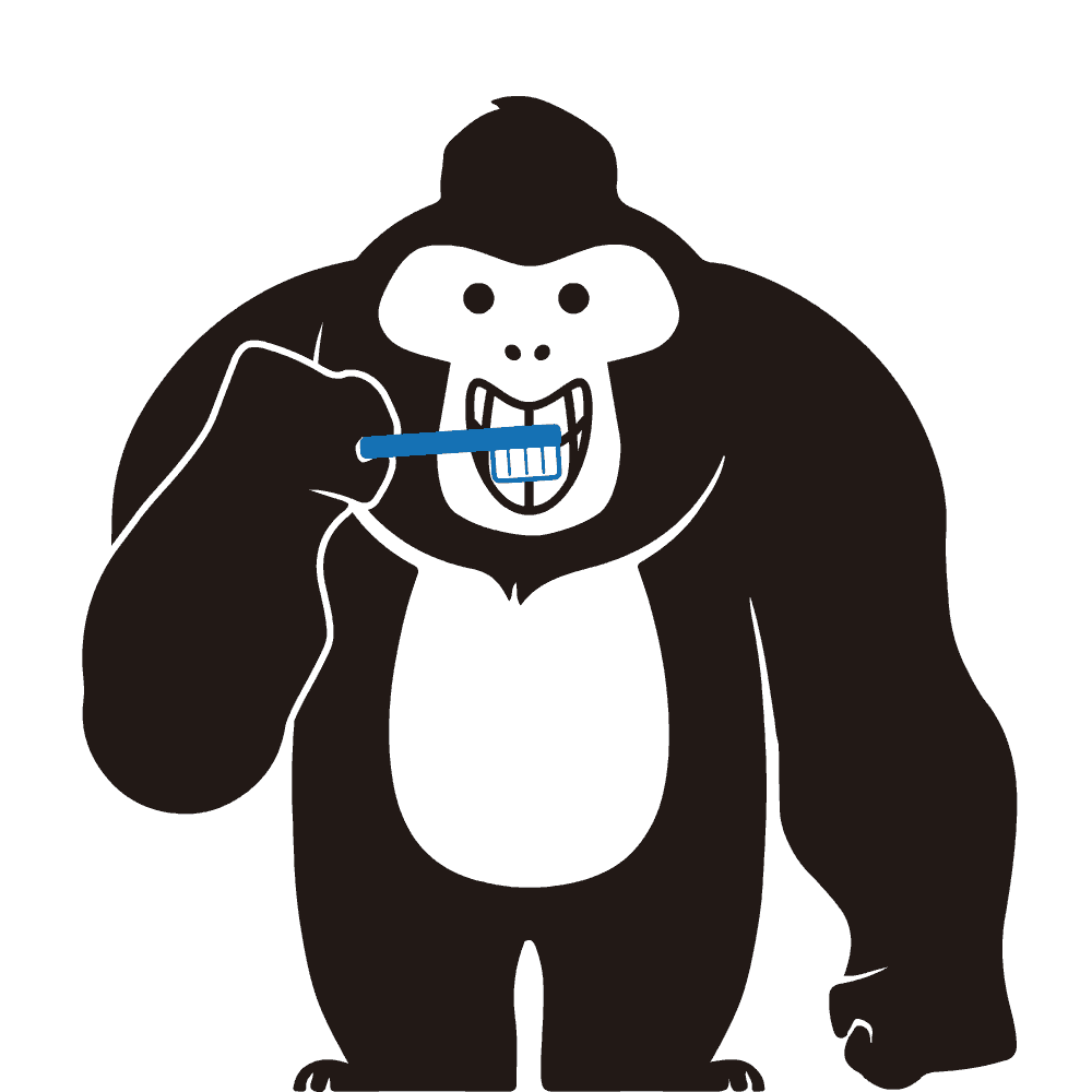 歯磨きするキャラクター